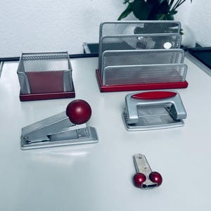 POSTMODERN // 5-Piece Desk Organizer Set // 1980s Italian Memphis Design