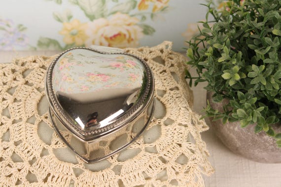 Vintage Silver-Plated Heart Trinket Box View 5