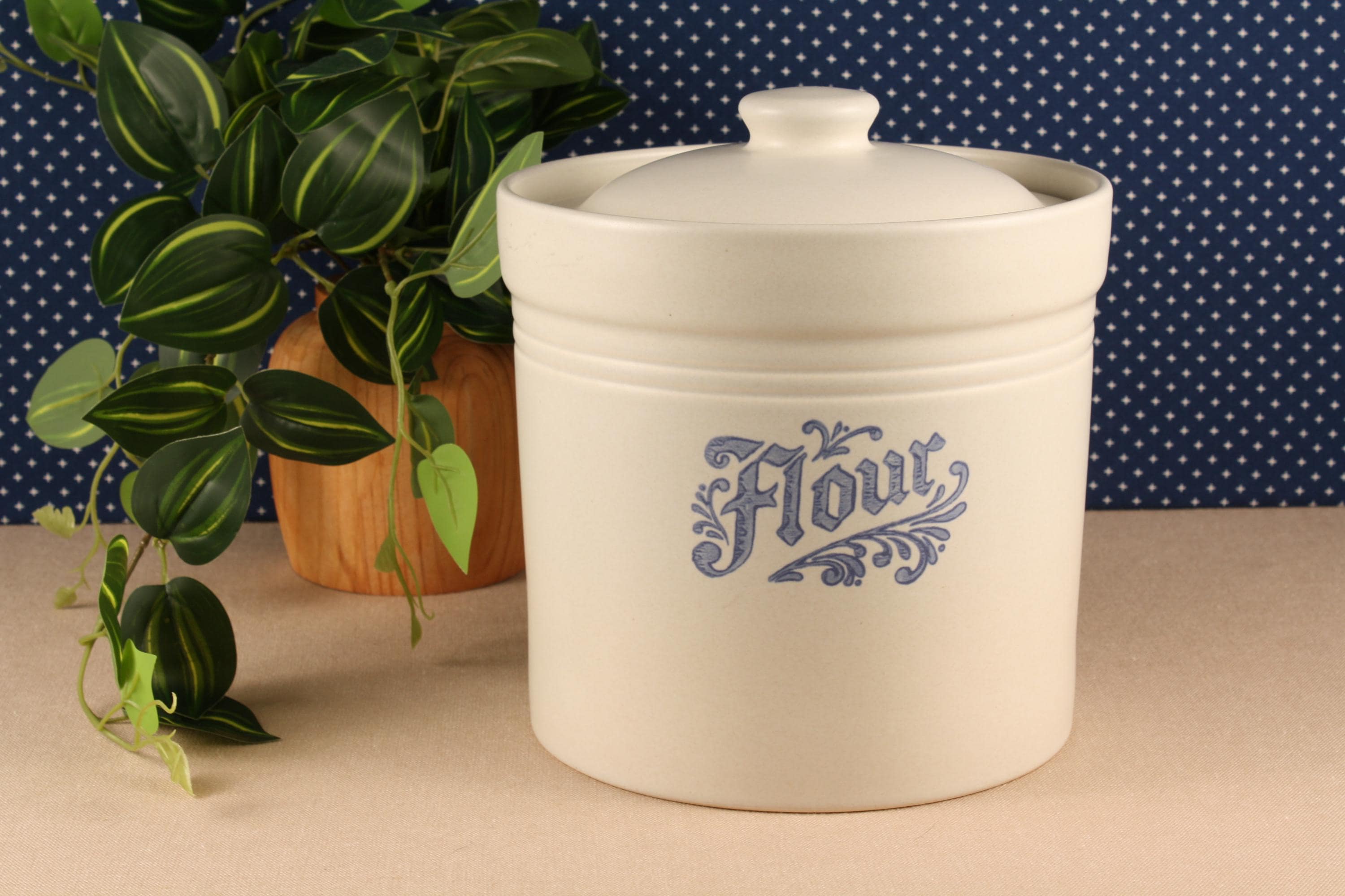 Blue Vintage Flour Canister - Etsy