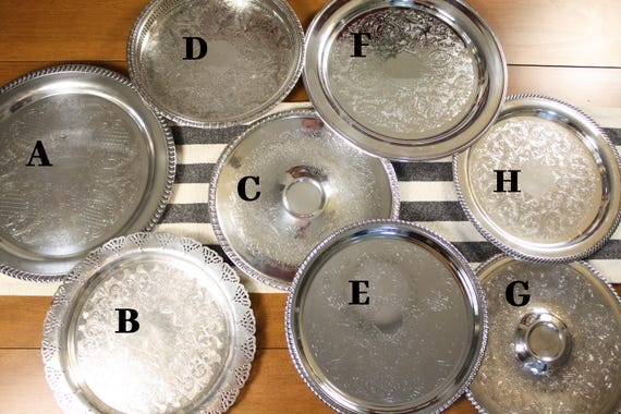 Choice of Vintage Silver Tray (8 variations)
