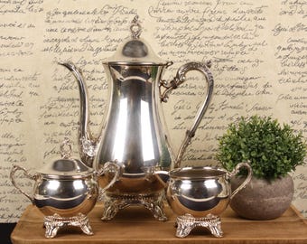 Vintage Silver-Plated Tea Set – Elegant Mid-Century Serveware