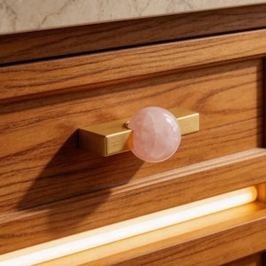 Crystal/White Turquoise Wardrobe Pulls, Dresser Brass Handle, Sideboard Handle