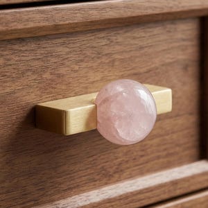 Crystal/White Turquoise Wardrobe Pulls, Dresser Brass Handle, Sideboard Handle