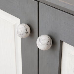 Natural Stone Cabinet Knob, Dresser Brass Handle, Pink Quartz Drawer Knob