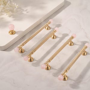 Crystal Brass Cabinet Pull: Modern Drawer Handle, Light Luxury Hardware For TV Stand Bathroom