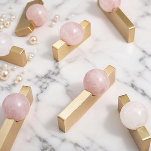 Crystal/White Turquoise Wardrobe Pulls, Dresser Brass Handle, Sideboard Handle