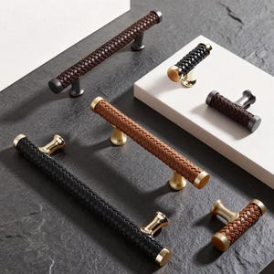 Maniglie per cassettiere, maniglie in pelle per mobili, pomelli per porte da cucina moderne