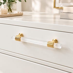 Poignée de meuble de salle de bain : poignées en cristal blanc, poignée de porte d'armoire de cuisine