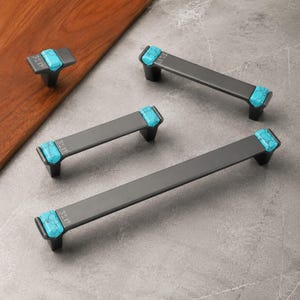 Turquoise Dresser Pull: Kitchen Cabinet Knobs and Handles, Wardrobe Handles