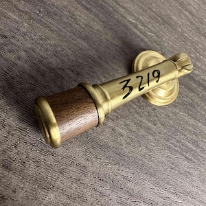 Walnut Brass Cabinet Knob: Wood Wardrobe Pull