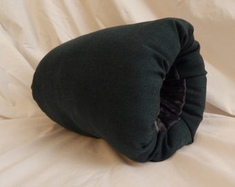 Hunter Green Wool Muff with gray velour lining- FREE SHIPPING