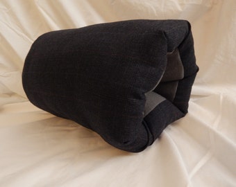 Charcoal Gray Wool Muff with gray fleece lining- FREE SHIPPING