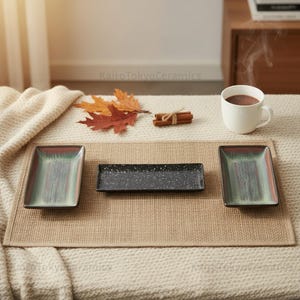 Japanese Ceramic Sushi Dish | Rectangular Kiln-Fired Plate