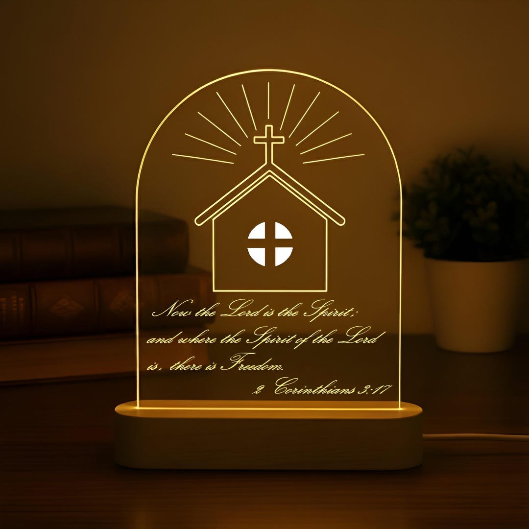 Personalized Christian LED Night Light - Bible Verse Decor - Custom ...