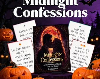 Jeu de cartes pour adulte Confessions de minuit, défi romantique pour couple pour Halloween (téléchargement numérique)