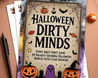 Halloween Dirty Minds Erwachsenenspiel, druckbare Rätselkarten (digitaler Download)