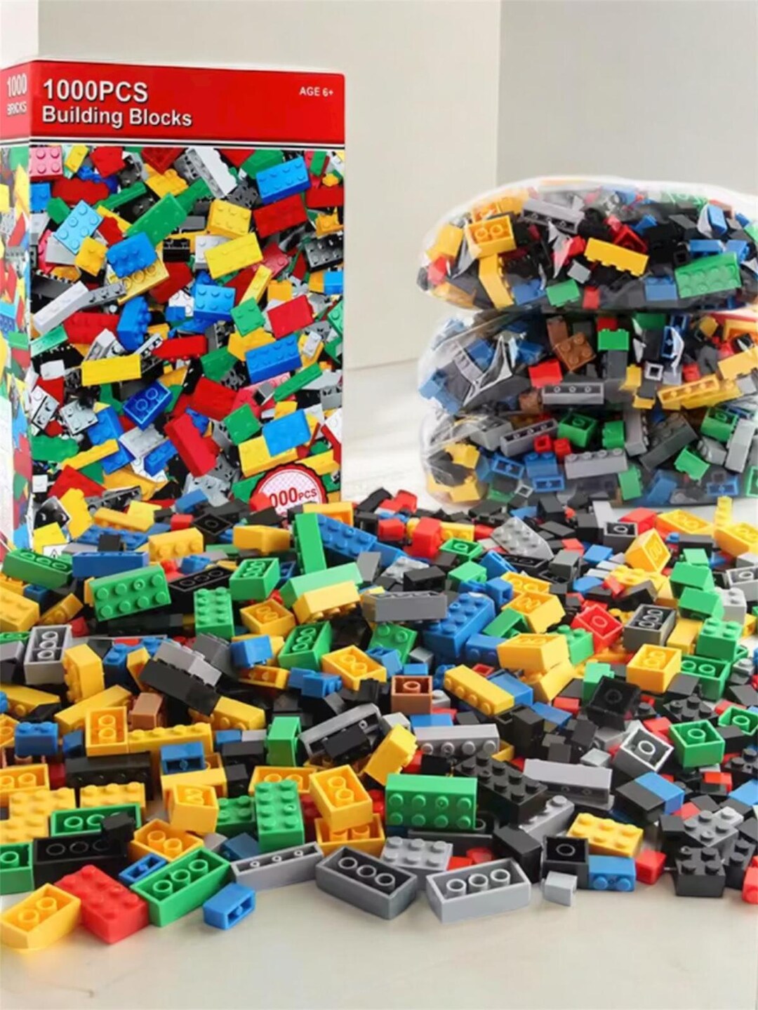1000 Pieces DIY Creative Building Blocks Bulk Sets City Classic Bricks ...