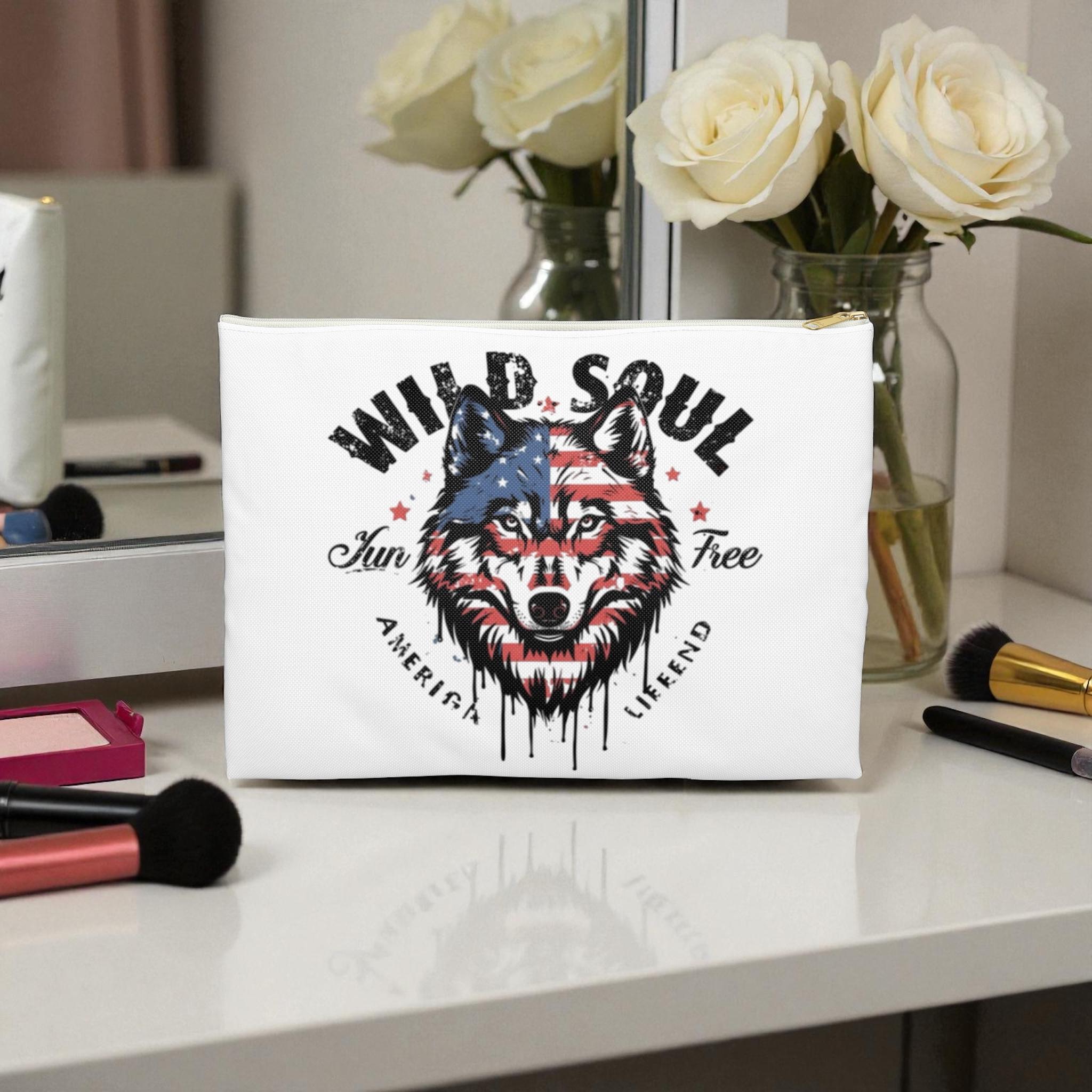 Wolf Pack Make-up-Tasche – Mit Wolf & Berg-Motiv, 20 Cm, Perfekt Für Reise & Alltag