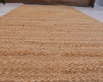 Tappeto passatoia in juta naturale, tappeto boho per corridoio tessuto a mano, tappeto ecologico per ingresso, tappetino rustico da cucina in stile fattoria, decorazione per pavimenti su misura