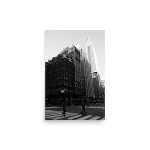 Impression de photographie de la ville de New York - Art mural noir et blanc Empire State Building, photo d&#39;art de rue urbaine