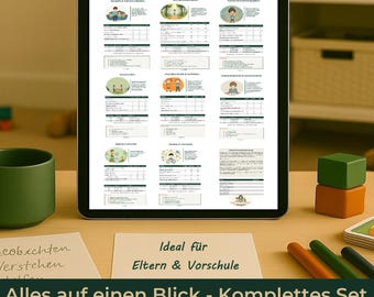 Observation form for children aged 3-6 years: Observe motor skills, document behavior and development, 8 PDF forms with overall evaluation for parents