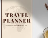 Minimalist Travel Planner Printable | Itinerary, Budget & Packing List | Vacation Planner | PDF Digital Download by Luminus Studios