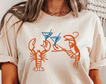 Lobster Cowboy Shirt UNISEX Lobster Graphic T-Shirt