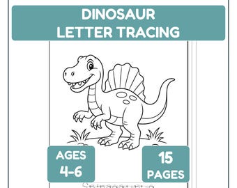 Dinosaur Letter Tracing & Colouring Pages – Printable Kids Worksheets (PDF)