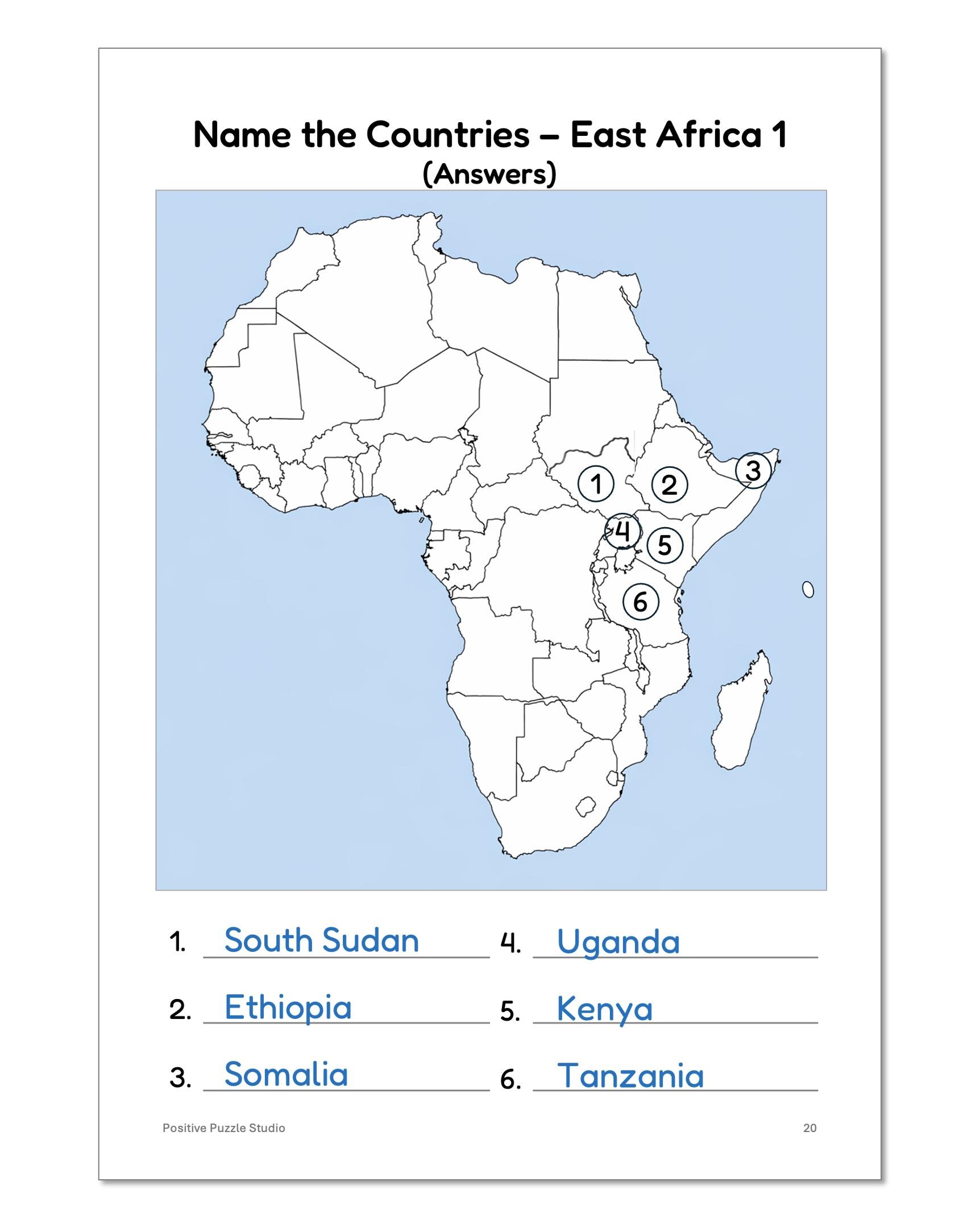 Africa Countries Map Quiz Worksheets | Geography Activity | Homeschool