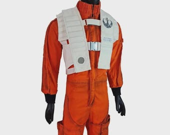 Poe Dameron X-Wing Pilot Jumpsuit Cosplay Costume | Space Pilot Flight Suit | Sci-Fi Pilot Outfit for Men | Custom Cosplay Uniform