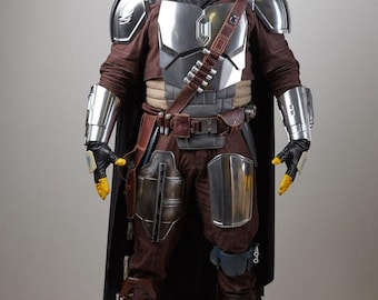 Mandalorian Brown Flight Suit Costume | Din Djarin Cosplay | Star Wars Inspired Bounty Hunter Armor Outfit