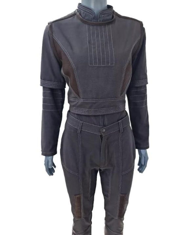Bo-Katan Kryze Cosplay Costume | 3-Piece Mandalorian Flight Suit with Vest | Star Wars Female Bounty Hunter Outfit image 3