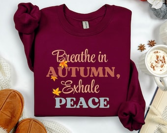 Autumn Leaves Sweatshirt, Fall Jumper, Unisex Crewneck, Women's Pullover, Cozy Sweater, Seasonal Top