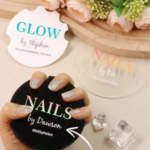 Tavolozza fotografica per unghie in acrilico con testo personalizzato, espositore per nail art / tavolozza per esercitarsi con le unghie a pressione / strumento per nail artist