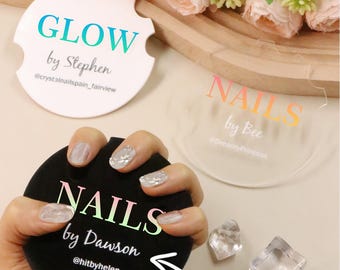 Custom Text Acrylic Nail Photo Palette,Nail Tech Display Board | Press On Nail Practice Palette | Nail Artist Tool