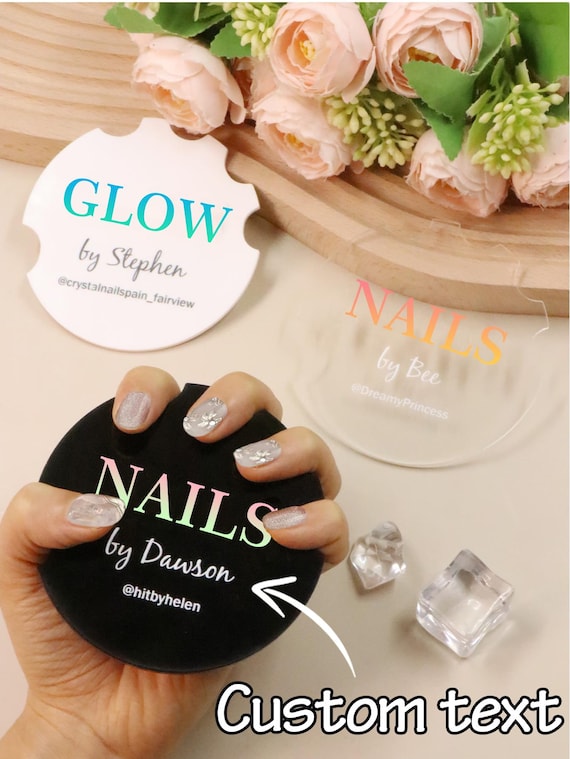 Custom Text Acrylic Nail Photo Palette,Nail Tech Display Board | Press On Nail Practice Palette | Nail Artist Tool