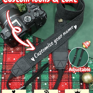 Personalized Custom Camera Strap – Custom Name & Icon DSLR Strap | Photographer Gift | Adjustable Camera Neck Strap | Photo Gear Accessory