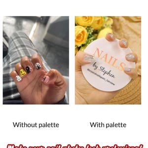 Paleta akrylowa do zdjęć paznokci z niestandardowym tekstem, tablica ekspozycyjna dla techników paznokci | Paleta do ćwiczeń paznokci | Narzędzie dla stylistów paznokci zdjęcie 7