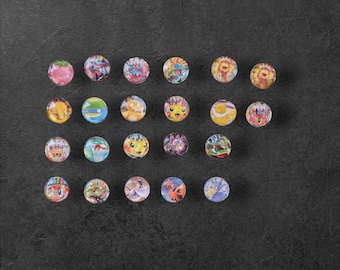 Pokémon Card Fridge Magnets – Handmade Upcycled Pokémon Magnets – Cute Anime Kitchen Decor – Gamer Gift – Locker Magnet – Pikachu Magnet