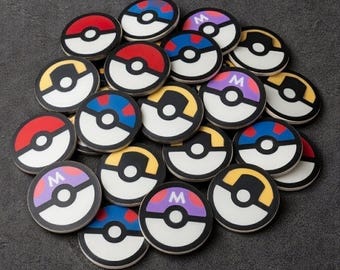 Ficha de carrito de supermercado con forma de Pokébola / GBP/EUR / Moneda divertida para el carrito de la compra / Accesorio de compra para geeks
