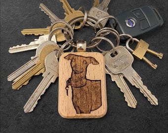 Custom 3D Embossed Wooden Keychain - Personalised Photo Engraved Keyring - Bespoke Wood Anniversary Gift - Custom Image Keepsake
