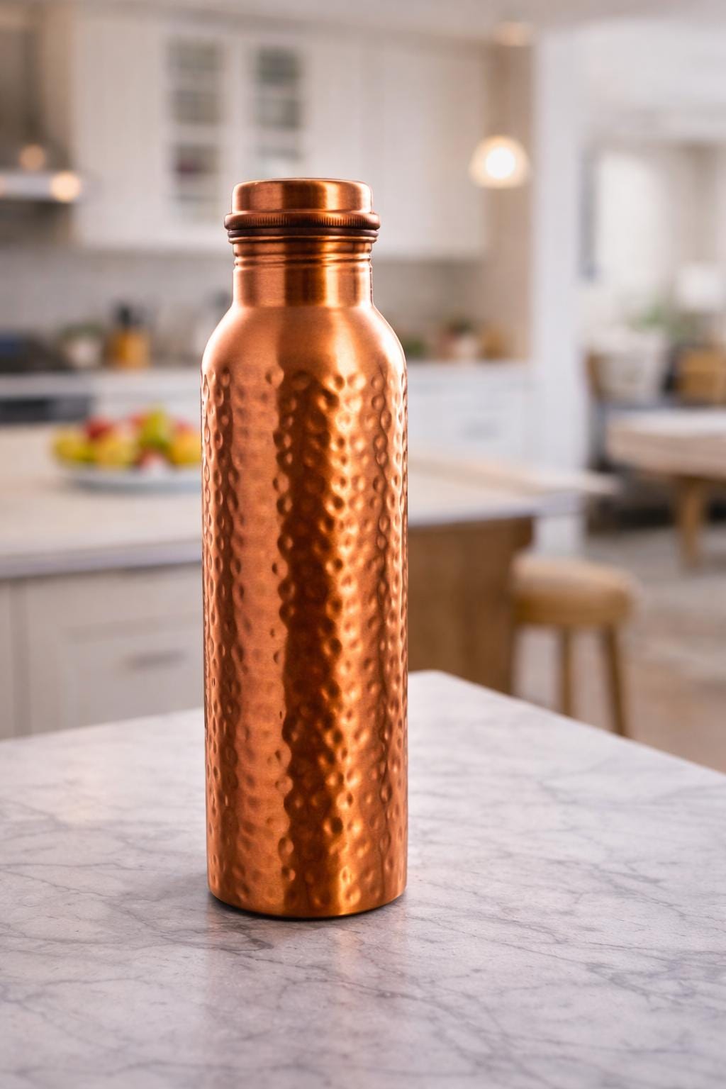 Pure Hammered Copper Bottle, Designer Copper Water Bottle, Unique