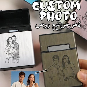 personalized cigarette case with picture Hand Engraved Gifts poker party Personalized Metal Cigarette Case -