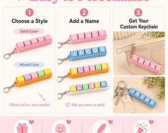 Personalized Keyboard Keychain | Custom Name 3D Printed Bag Charm