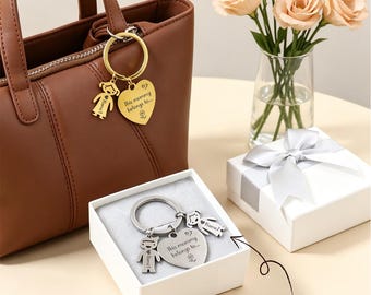 Llavero personalizado para mamá / Llavero con nombre de los niños / Regalo personalizado para mamá / Regalo del Día de la Madre / Regalo para mamá de parte de los niños