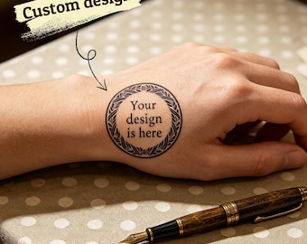 Custom Temporary Tattoo | Personalized Tattoo Sticker | Custom Logo Tattoo | Fake Tattoo | Party Favor | Wedding Tattoo