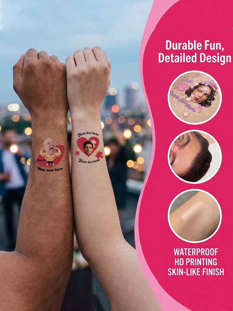 Textos Con R Pegatinas de tatuajes faciales personalizadas / Tatuajes temporales ...