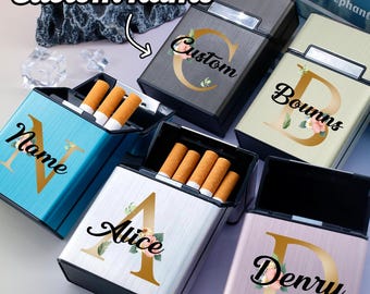 Custom cigarette cases with name tags, women's personalized cigarette cases, Valentine's Day gifts, cigarette organizers, men's gifts