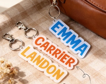 Llavero con nombre personalizado, llavero con nombre personalizado, llavero acrílico con nombre, dije para bolso personalizado, etiqueta para llave personalizada, dije para mochila