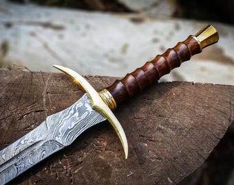 Espada vikinga de acero de Damasco forjada a mano, hecha a mano, personalizada, medieval, vikinga, el mejor regalo de aniversario.